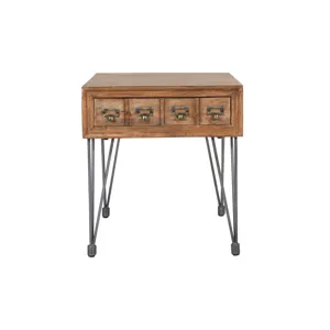 American Vintage Solid Wood End Table With Apothecary Drawer