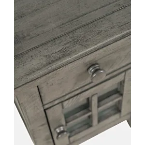 Rustic Shores Distressed Acacia USB Charging Chairside End Table