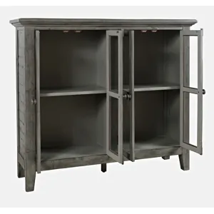 Rustic Shores 48\" Coastal Distressed Acacia Four-Door Accent Cabinet