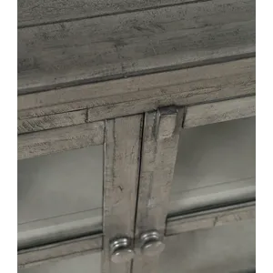 Rustic Shores 54\" Coastal Distressed Acacia Four-Door Credenza Cabinet