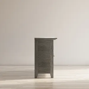 Rustic Shores 54\" Coastal Distressed Acacia Four-Door Credenza Cabinet