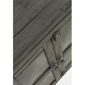 Rustic Shores 70\" Coastal Distressed Acacia Six-Door Sideboard Cabinet