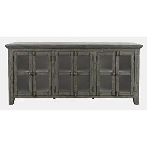 Rustic Shores 70\" Coastal Distressed Acacia Six-Door Sideboard Cabinet