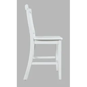 Eastern Tides Coastal Wire-Brushed Wood X-Back Counter Barstool(Set Of 2)