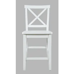 Eastern Tides Coastal Wire-Brushed Wood X-Back Counter Barstool(Set Of 2)