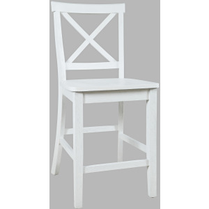 Eastern Tides X Back Counter Stool - Blanc