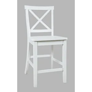 X Back Counter Stool, White (2/CN)