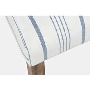 Eastern Tides Coastal Wire-Brushed Wood Three Piece Upholstered Dining Set