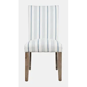 Eastern Tides Coastal Wire-Brushed Wood Three Piece Upholstered Dining Set