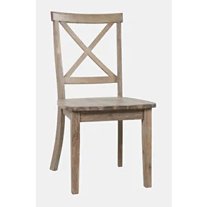 X Back Side Chair, Brushed Bisque
