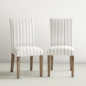 Eastern Tides Coastal Wire-Brushed Wood Upholstered Parsons Dining Chair(Set Of 2)