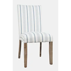 Eastern Tides Coastal Wire-Brushed Wood Upholstered Parsons Dining Chair(Set Of 2)