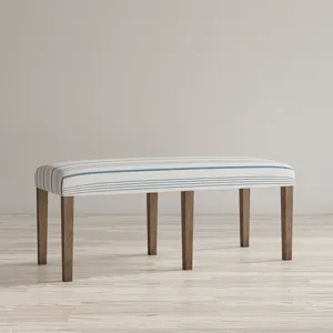 Eastern Tides Coastal Wire-Brushed Wood 46\" Upholstered Dining Bench