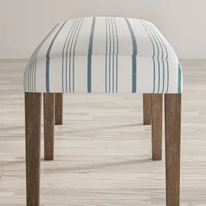 Eastern Tides Coastal Wire-Brushed Wood 46\" Upholstered Dining Bench