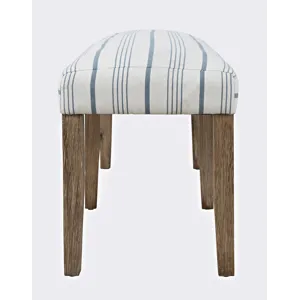 Eastern Tides Coastal Wire-Brushed Wood 46\" Upholstered Dining Bench