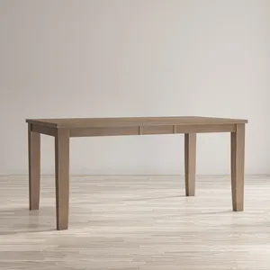 Eastern Tides Coastal Wire-Brushed Wood 66\" Extendable Dining Table