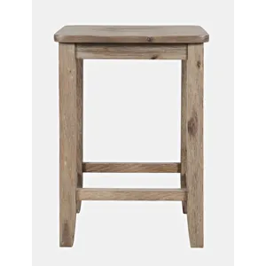 Eastern Tides Coastal Wire-Brushed Wood Backless Counter Barstool(Set Of 2)
