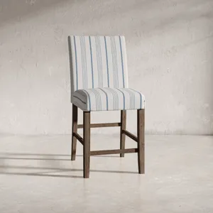 Eastern Tides Coastal Wire-Brushed Wood Upholstered Parsons Barstool(Set Of 2)