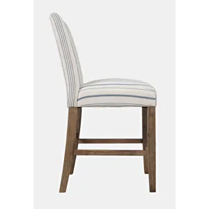 Eastern Tides Coastal Wire-Brushed Wood Upholstered Parsons Barstool(Set Of 2)