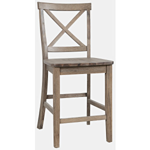 Eastern Tides X Back Counter Stool - Bisque