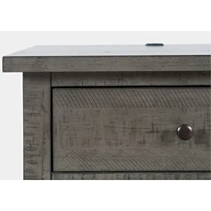 Maxton Contemporary Coastal Distressed Wood USB Charging Nightstand