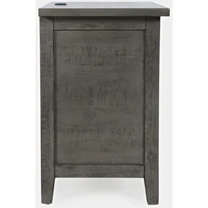Maxton Contemporary Coastal Distressed Wood USB Charging Nightstand
