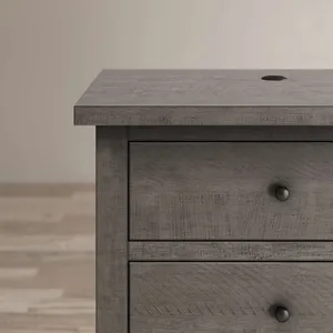 Maxton Contemporary Coastal Distressed Wood USB Charging Nightstand