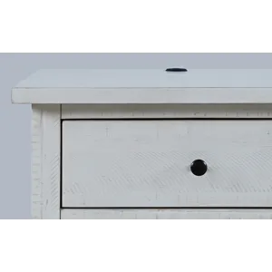 Maxton Contemporary Coastal Distressed Wood USB Charging Nightstand