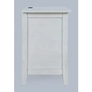 Maxton Contemporary Coastal Distressed Wood USB Charging Nightstand