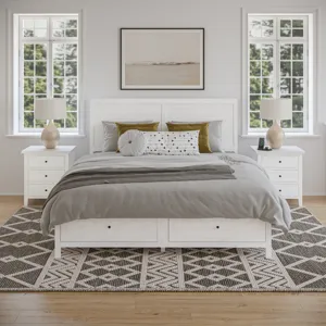 Maxton Contemporary Coastal Distressed Wood USB Charging Nightstand