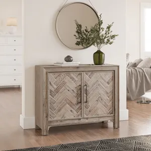 Gramercy Mid-Century Modern Chevron Two Door 40\" Accent Chest