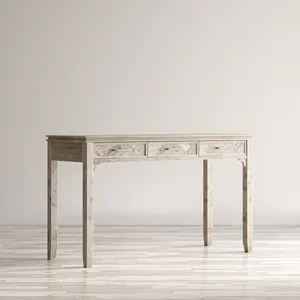 Gramercy Mid-Century Modern Chevron Three Drawer USB Charging Desk