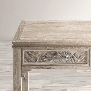 Gramercy Mid-Century Modern Chevron Three Drawer USB Charging Desk