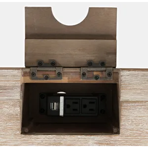 Gramercy Mid-Century Modern Chevron Three Drawer USB Charging Desk