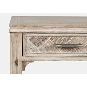 Gramercy Mid-Century Modern Chevron Three Drawer USB Charging Desk