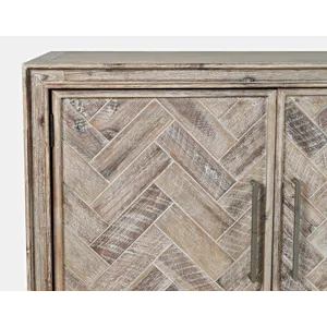 Gramercy Mid-Century Modern Chevron Three Door 60\" Accent Cabinet