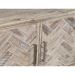 Gramercy Mid-Century Modern Chevron Three Door 60\" Accent Cabinet