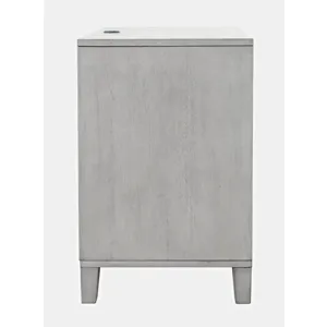 Eloquence Contemporary Modern 28\" USB Charging Nightstand With Drawers And Metal Hardware