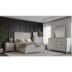 Eloquence Contemporary Modern 28\" USB Charging Nightstand With Drawers And Metal Hardware