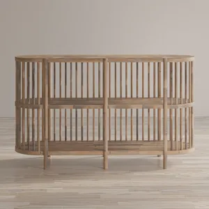 Rhapsody Mid-Century Modern 54\" Open Storage Accent Cabinet