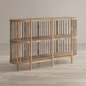 Rhapsody Mid-Century Modern 54\" Open Storage Accent Cabinet