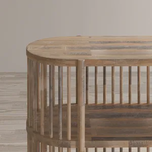 Rhapsody Mid-Century Modern 54\" Open Storage Accent Cabinet