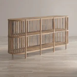 Rhapsody Mid-Century Modern 72\" Open Storage Sideboard Cabinet