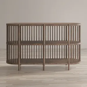 Rhapsody Mid-Century Modern 54\" Open Storage Accent Cabinet