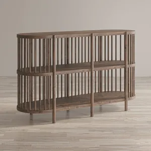 Rhapsody Mid-Century Modern 54\" Open Storage Accent Cabinet