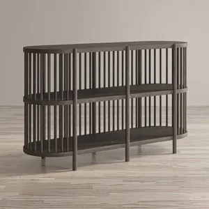 Rhapsody Mid-Century Modern 54\" Open Storage Accent Cabinet