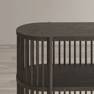 Rhapsody Mid-Century Modern 54\" Open Storage Accent Cabinet