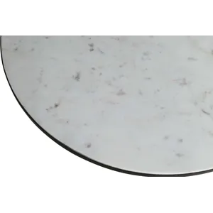 Circularity Modern Luxury Marble And Iron 35\" Round Pedestal Coffee Table