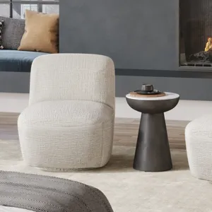 Circularity Modern Luxury Marble And Iron 18\" Round Pedestal End Table