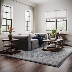 Larson Modern Industrial 50\" Solid Wood Coffee Table With Storage